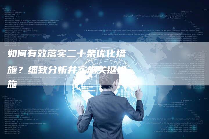 如何有效落实二十条优化措施？细致分析并实施关键措施