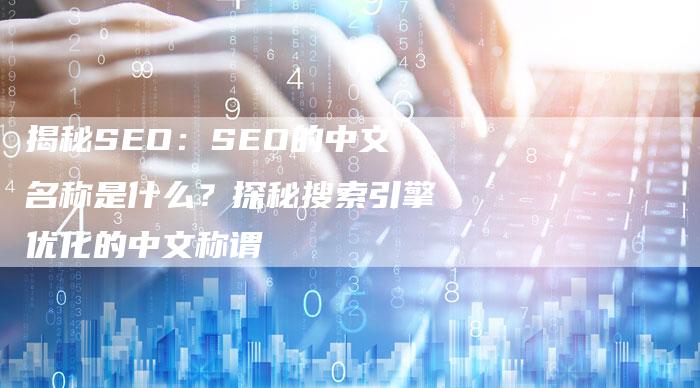 揭秘SEO：SEO的中文名称是什么？探秘搜索引擎优化的中文称谓