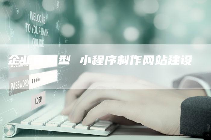 企业官网型 小程序制作网站建设