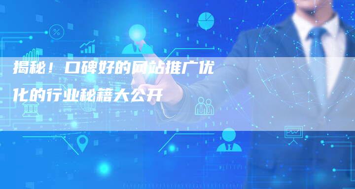 揭秘！口碑好的网站推广优化的行业秘籍大公开
