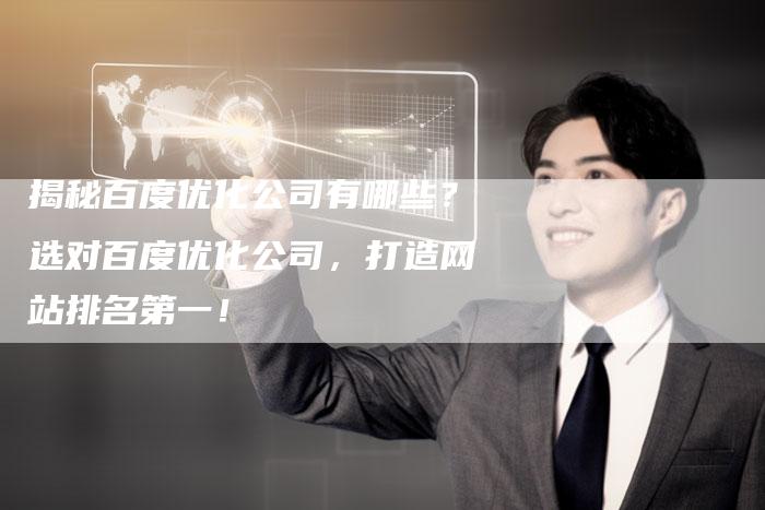 揭秘百度优化公司有哪些？选对百度优化公司，打造网站排名第一！